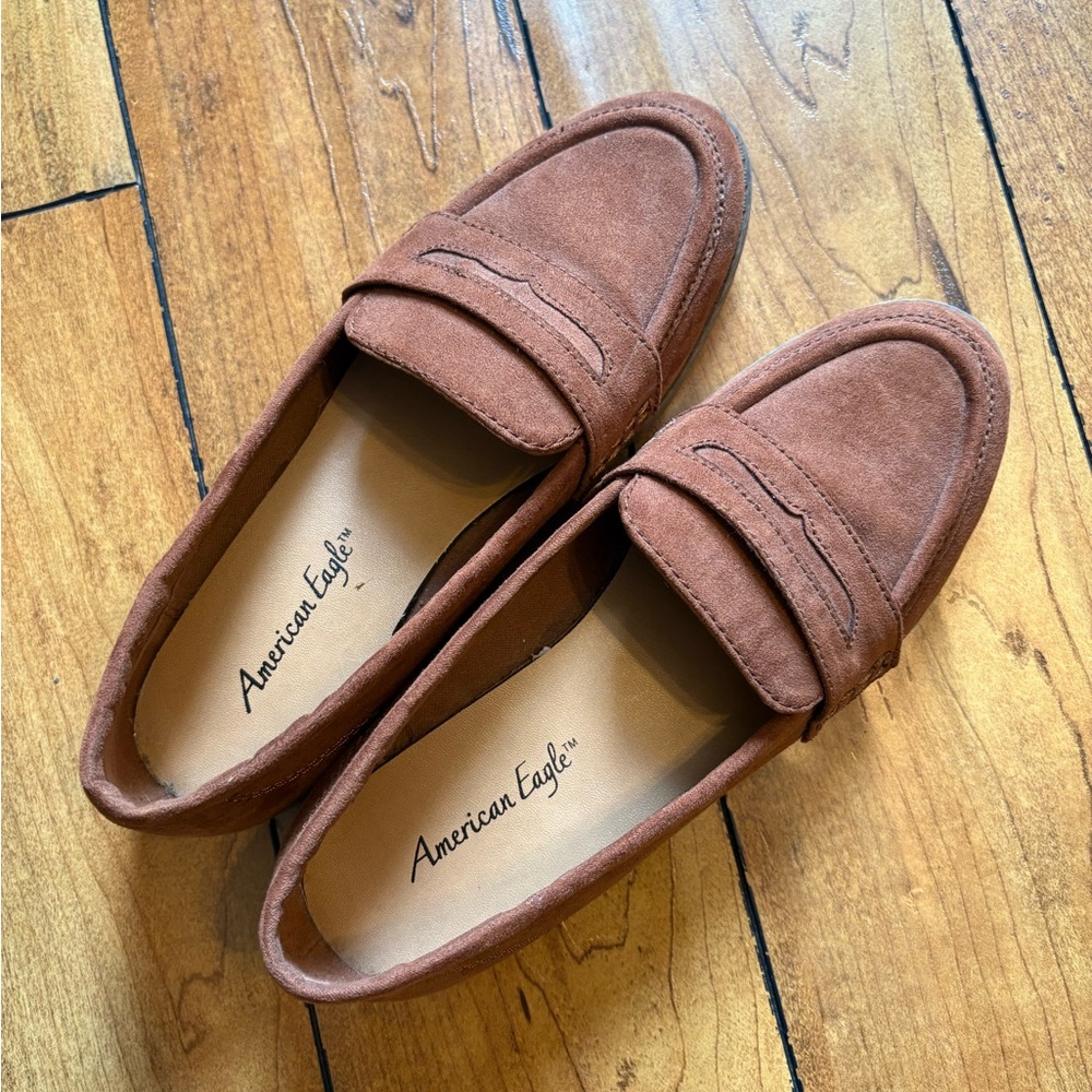 American Eagle By Payless Brown Suede Loafers